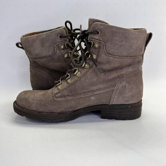 Born Codi Suede Hiking Boots Size 6M Taupe Waterproof Lug Sole Urban Rugged - Picture 7 of 15
